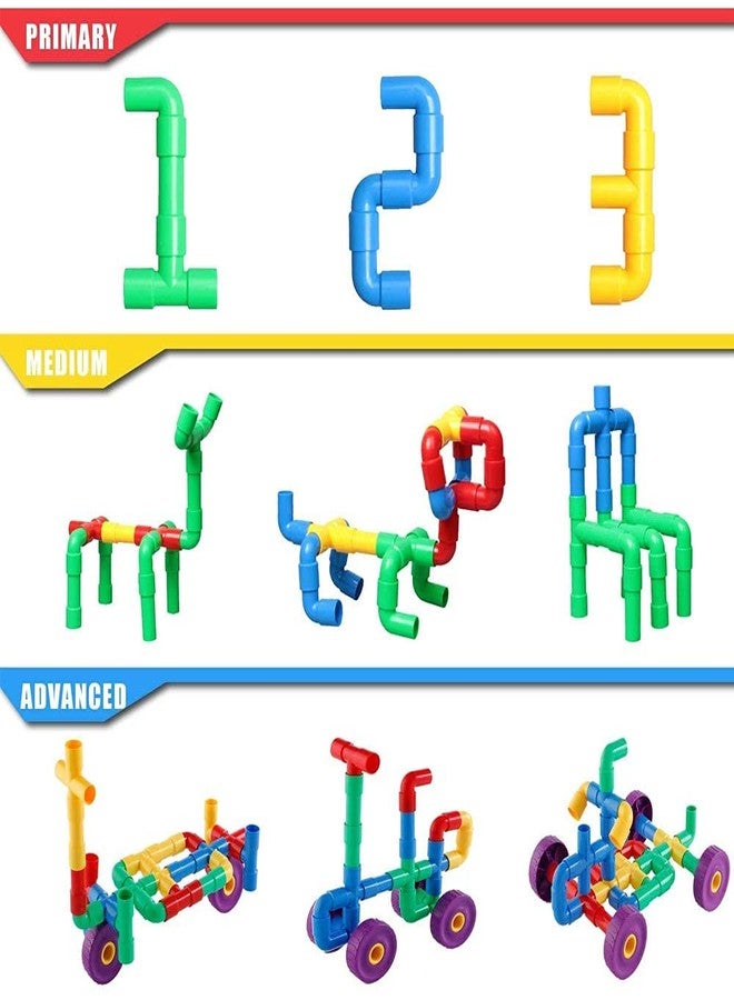 Biltoxi Non-Toxic Building Block Playset Toy for Kids,56 Piece,Multicolor - Image 3